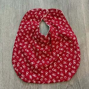 Red Baby Bib with White Pattern